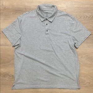 Men's Striped Polo Shirt - Gray